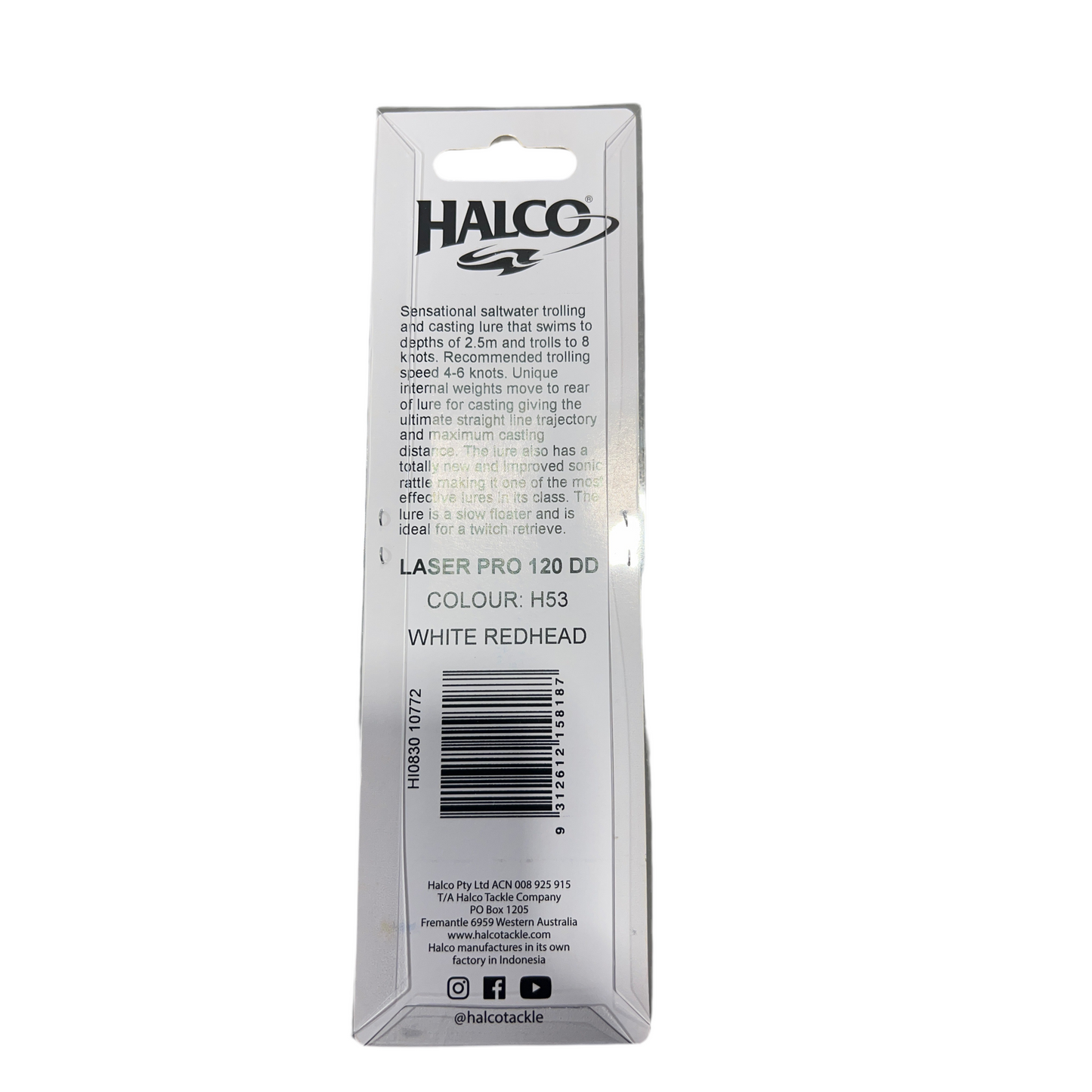Halco Laser Pro 120 DD 2.5m White Redhead