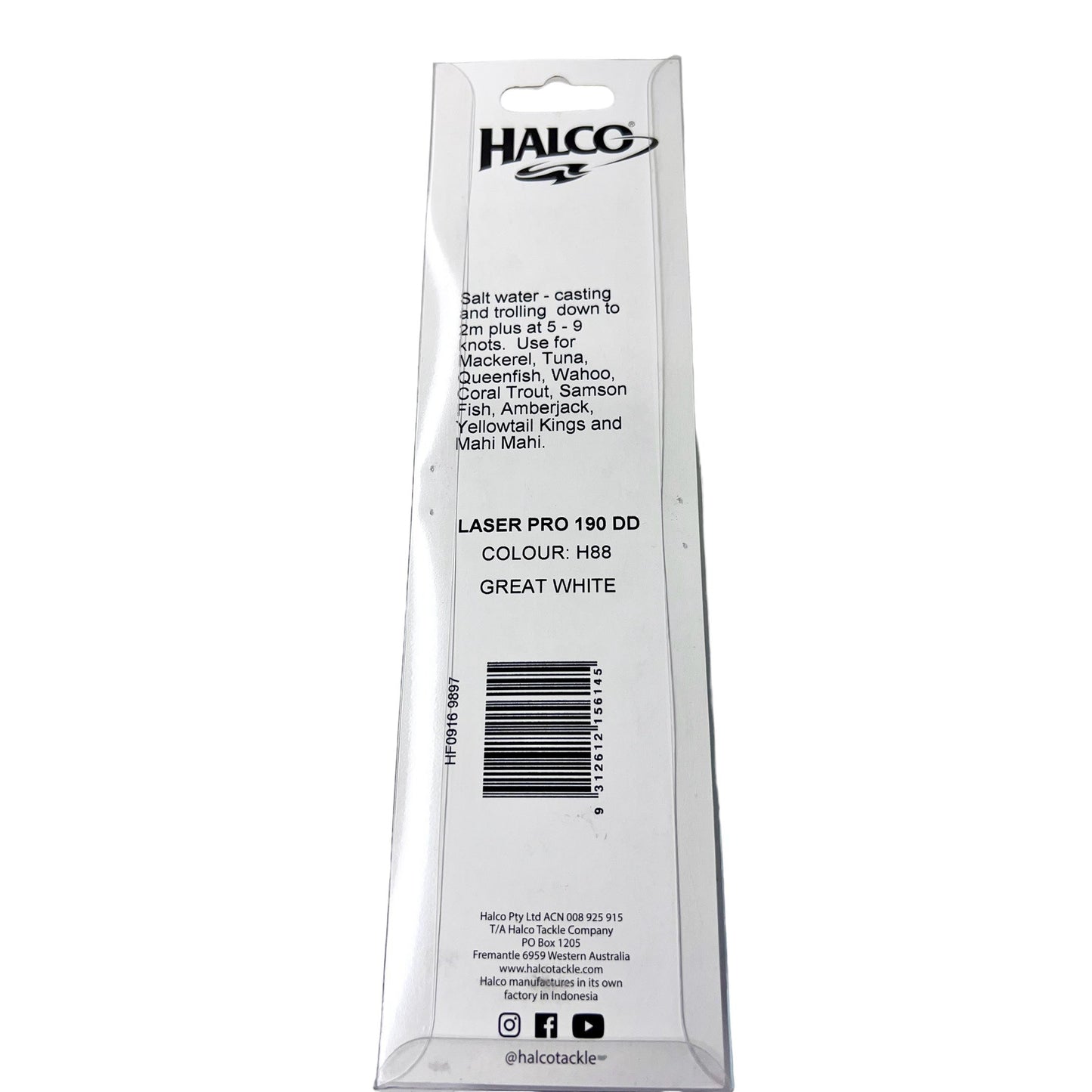 Halco Laser Pro 190 DD 2m+ Great White