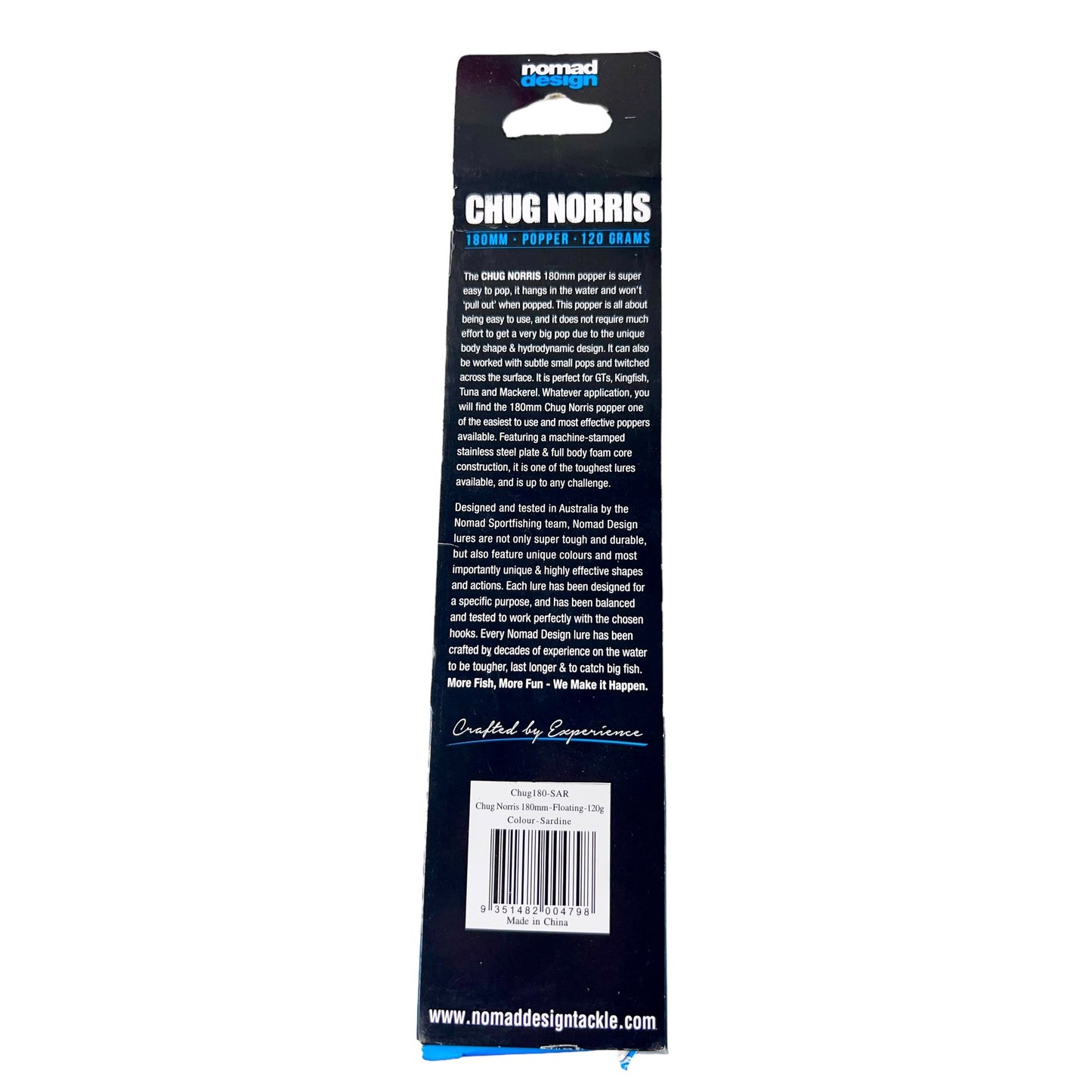 Chugg Norris Popper Lure 180mm Sardine