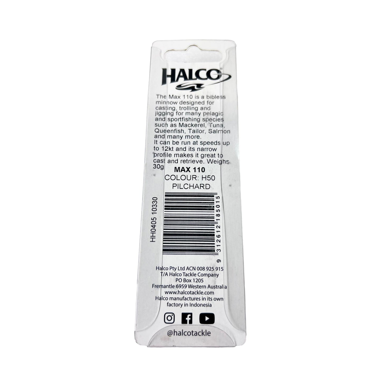 Halco MAX 110 30g Pilchard