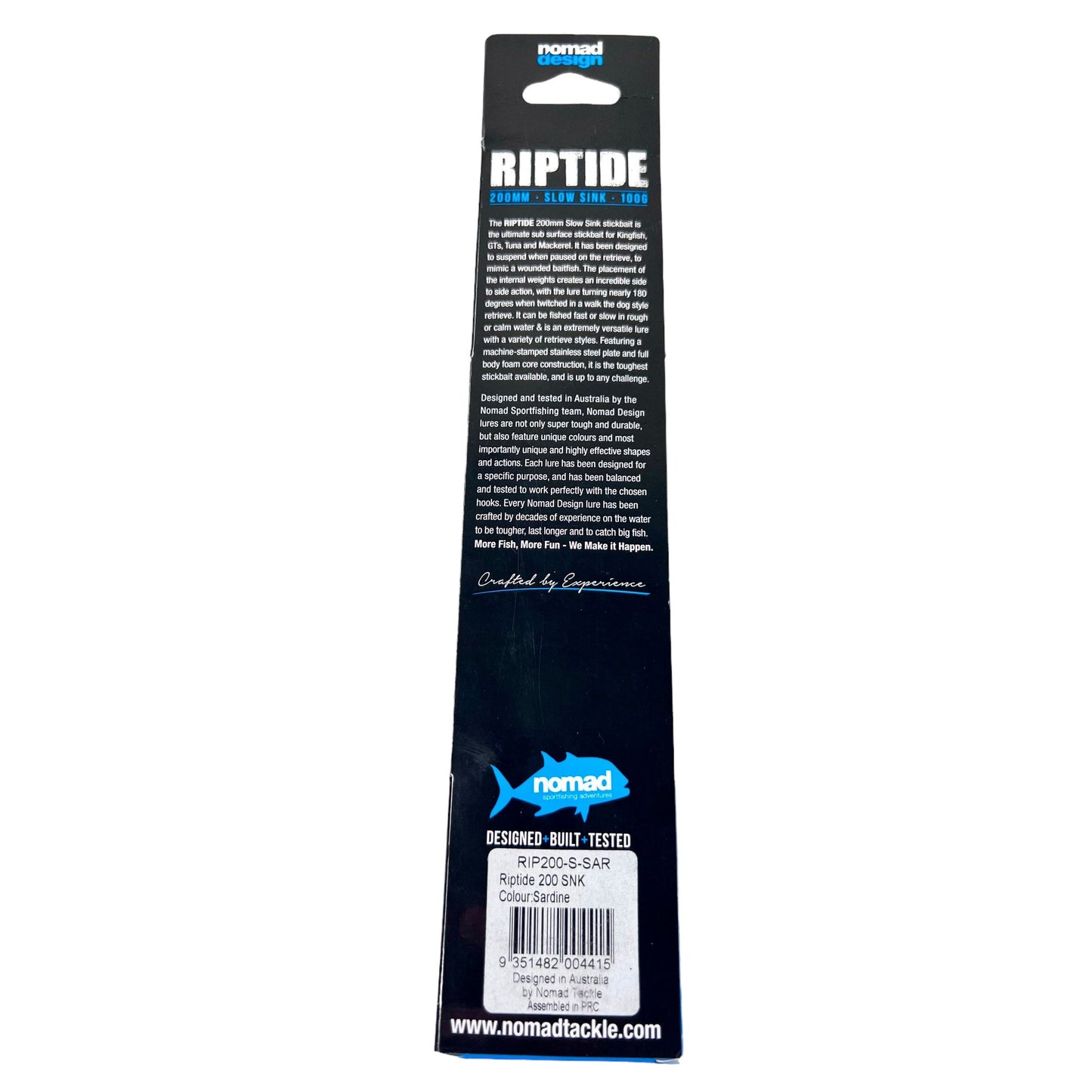 Riptide Sinking Stickbait Lure 200mm Sardine