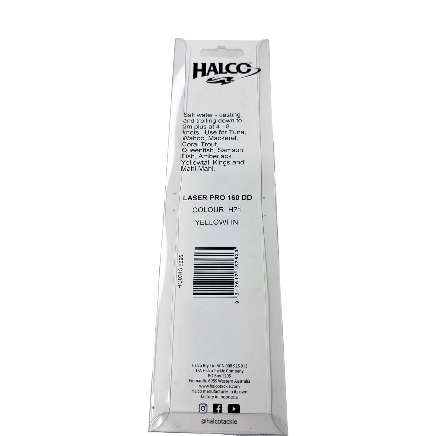 Halco Laser Pro 160 DD 2m+ Yellowfin