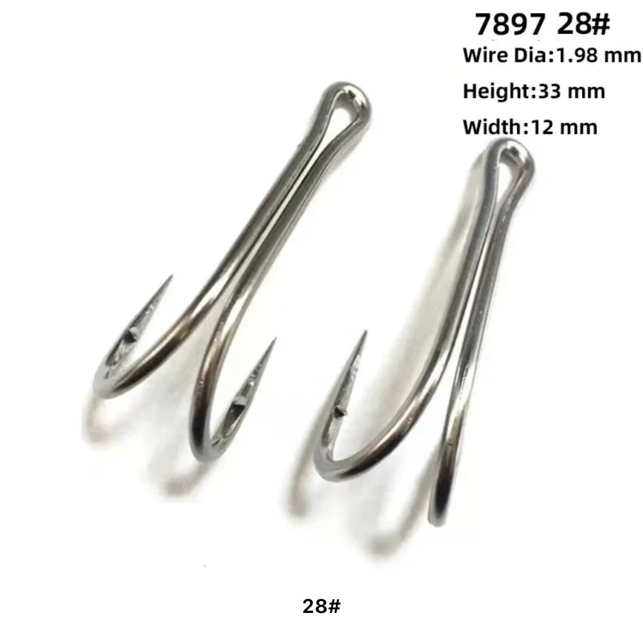 Double Hook Stainless Steel size 28#