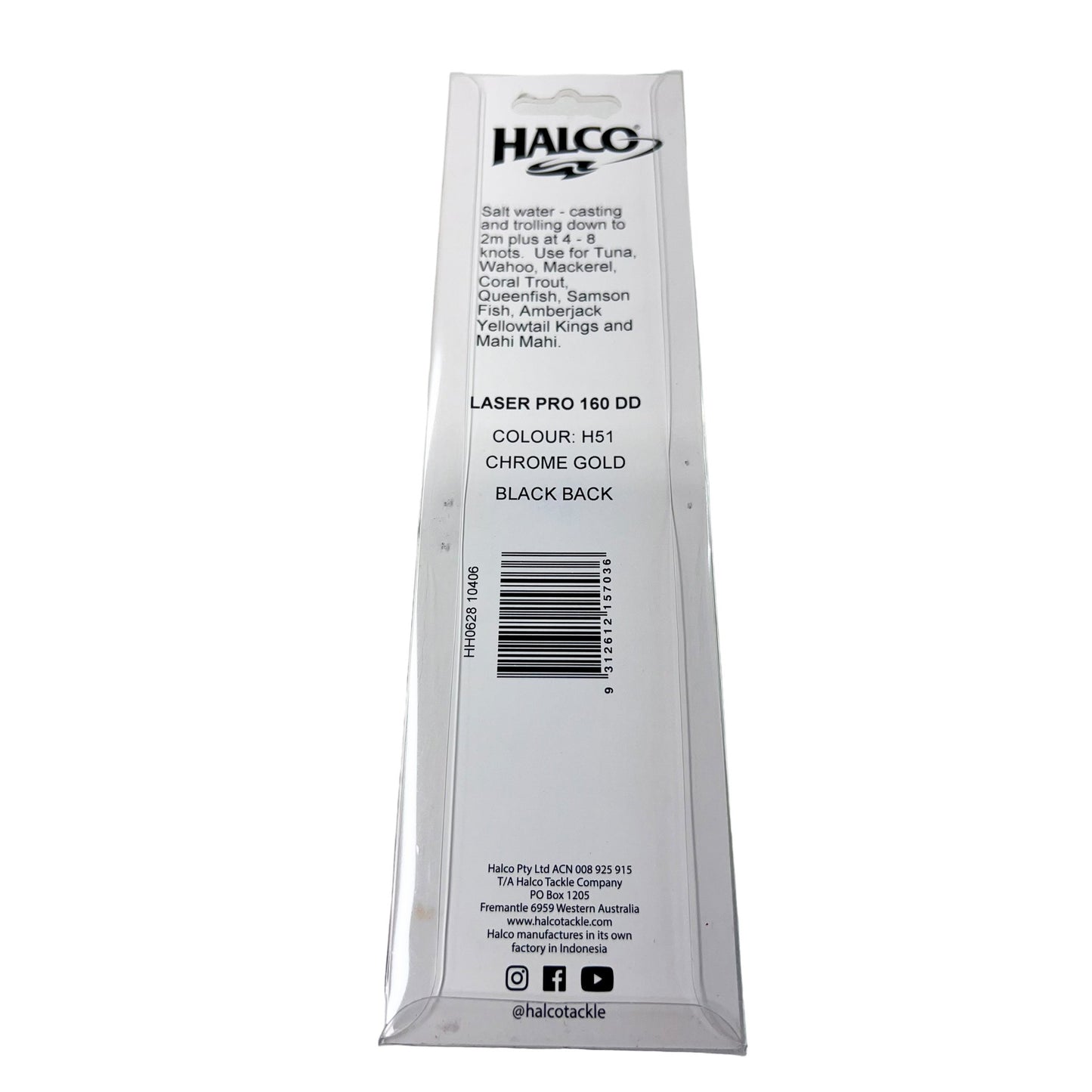 Halco Laser Pro 160 DD 2m+ Chrome Gold Black Back