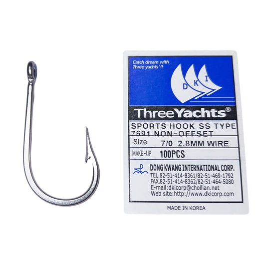 SPORTS HOOK TYPE
7691 NON-OFFSET
Size
7/0 2.8MM WIRE