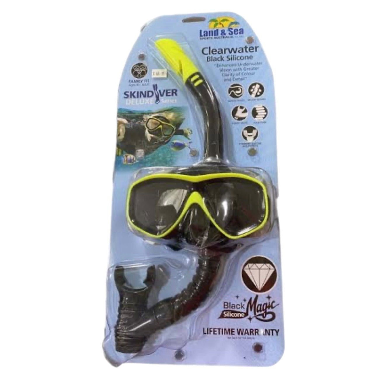 Clearwater Yellow Silicone Mask and Snorkel Set