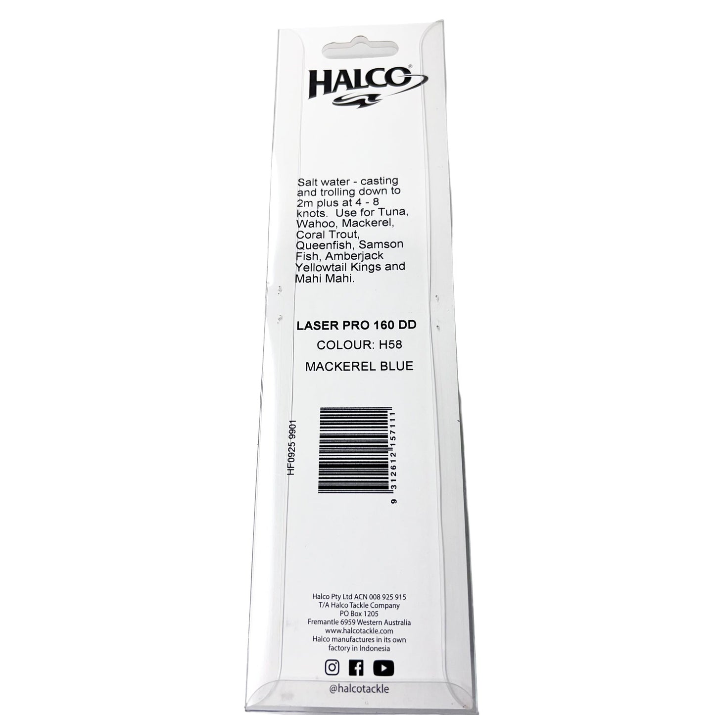 Halco Laser Pro 160 DD 2m+ Mackerel Blue